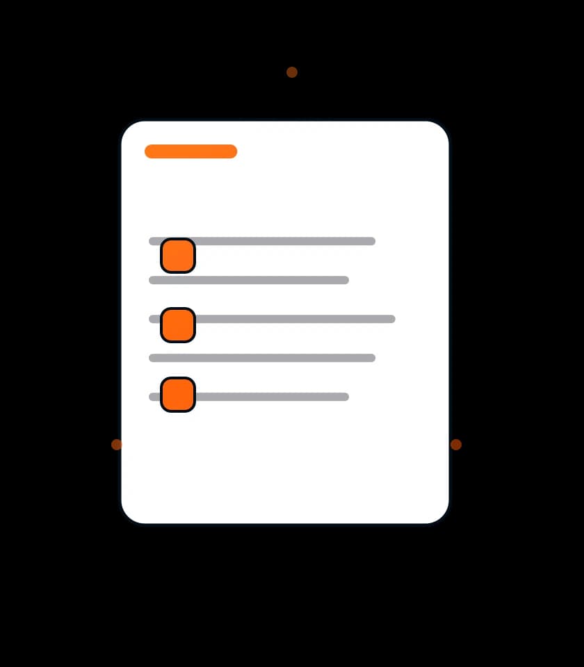 Checklist items being organized
