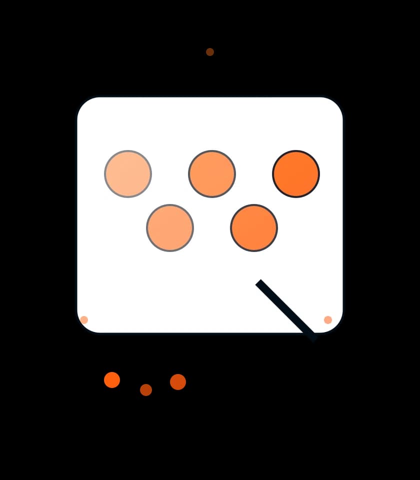 A color being picked from a palette