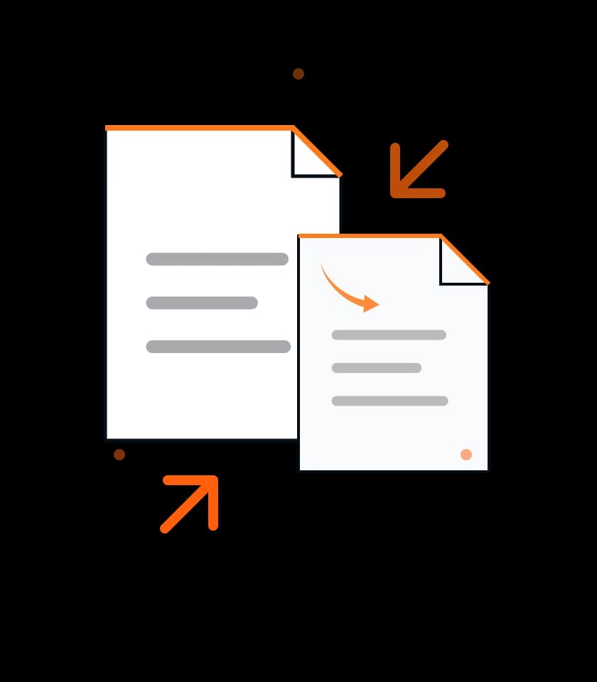 Files being compressed into a smaller package