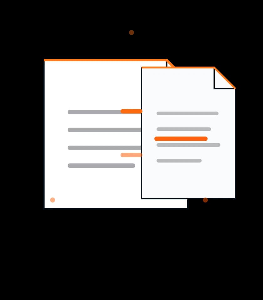 Two JSON documents being compared