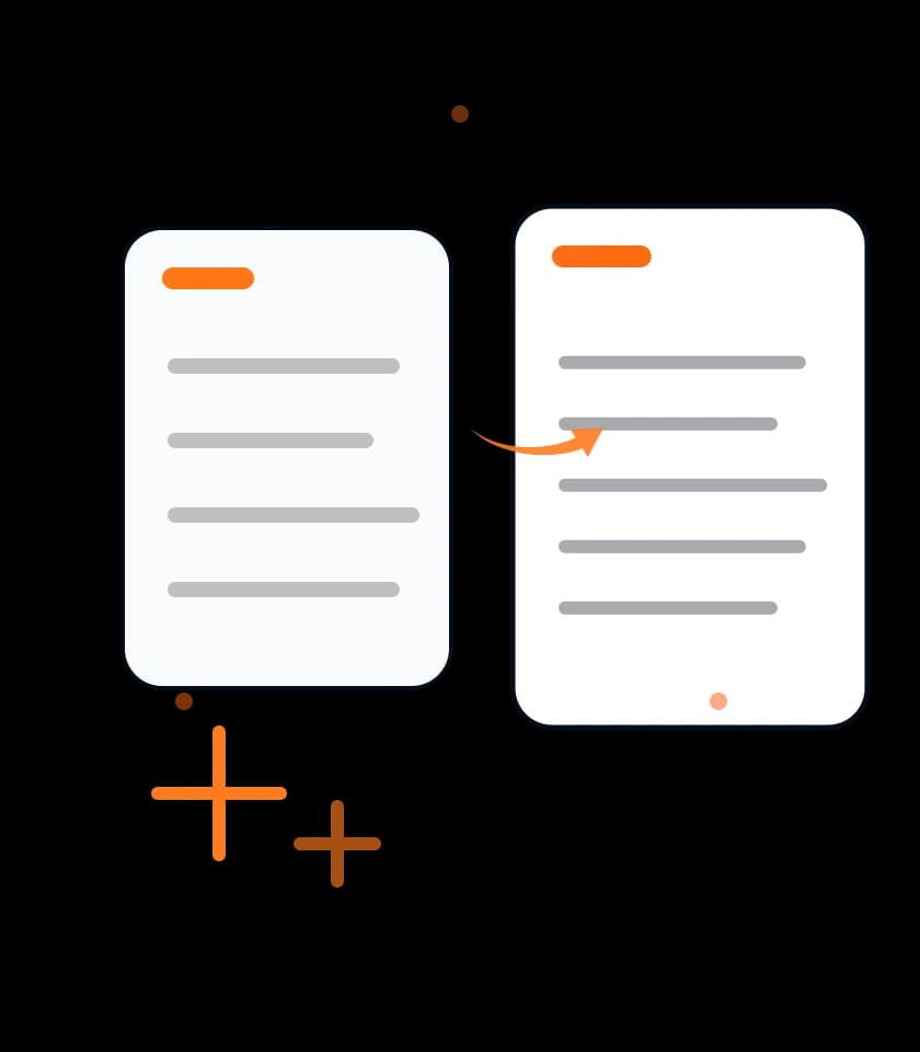 Text being rewritten into a clearer version
