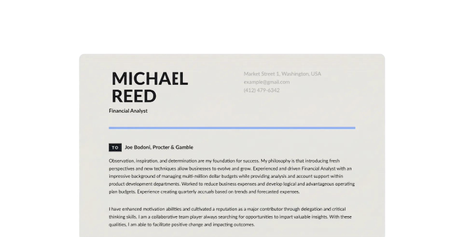 Instant cover letters