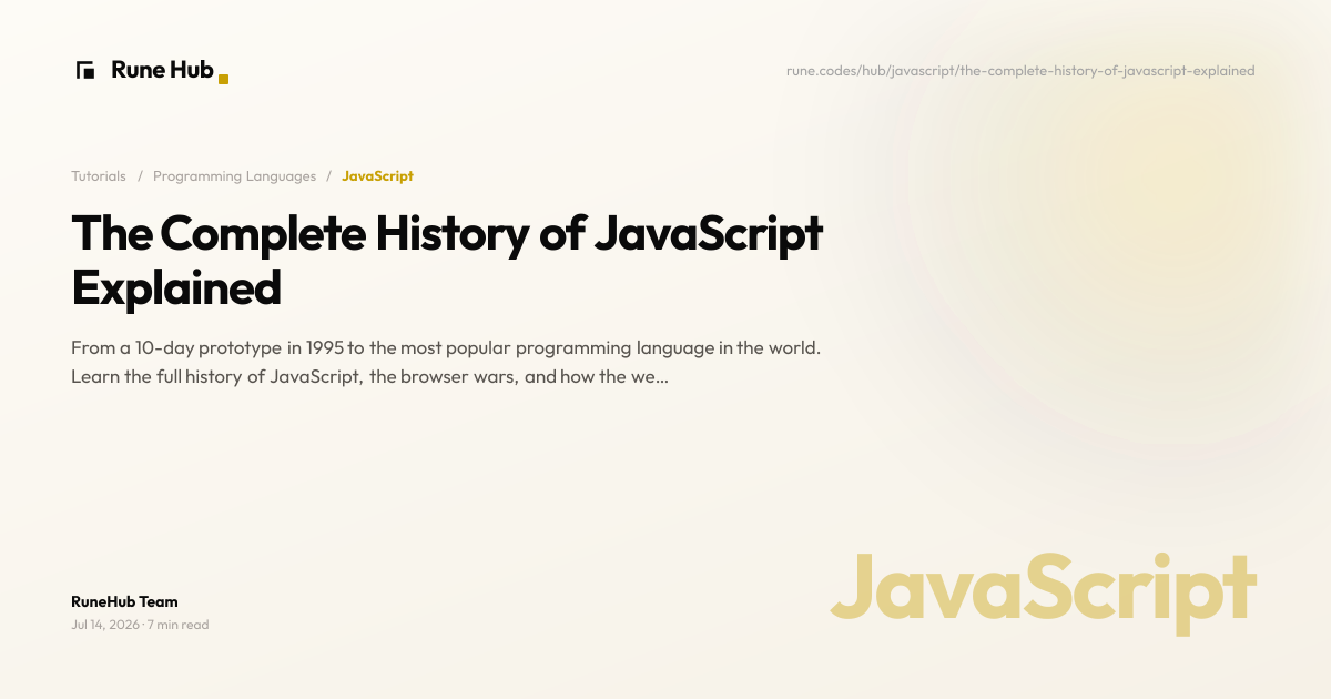 The Complete History of JavaScript Explained 2025 | Rune Hub