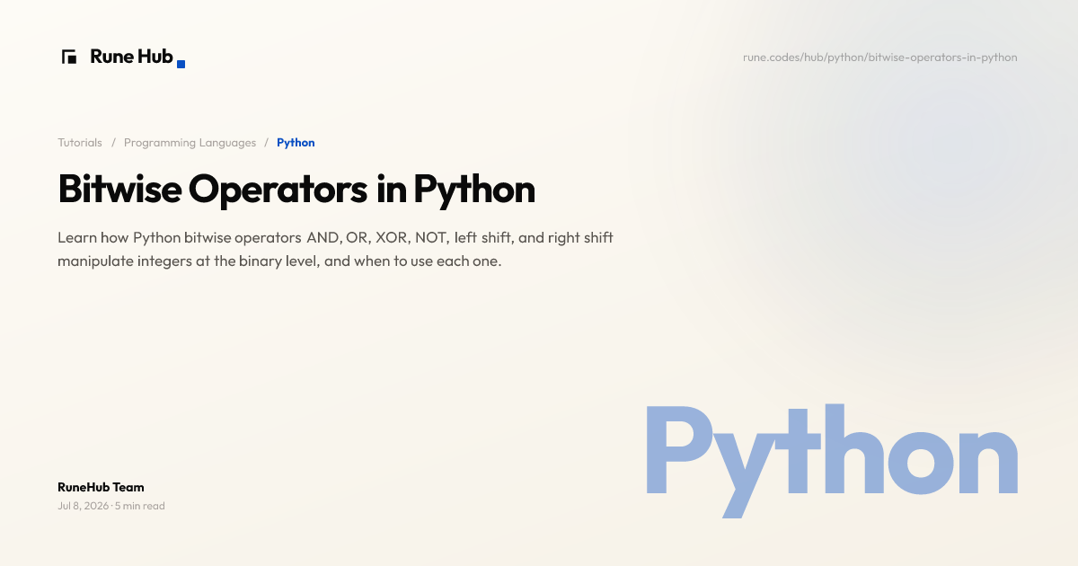 Python Bitwise Operators: & | ^ ~ Explained | Rune Hub