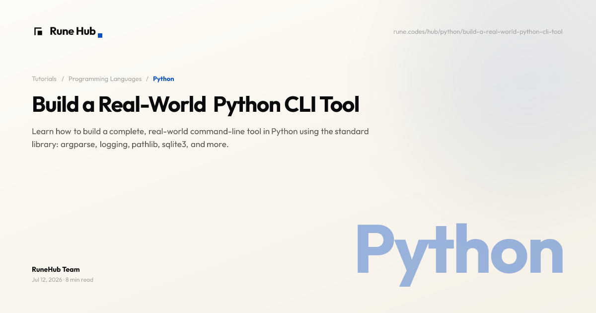 Build a Real Python CLI Tool: argparse and sqlite3 | Rune Hub