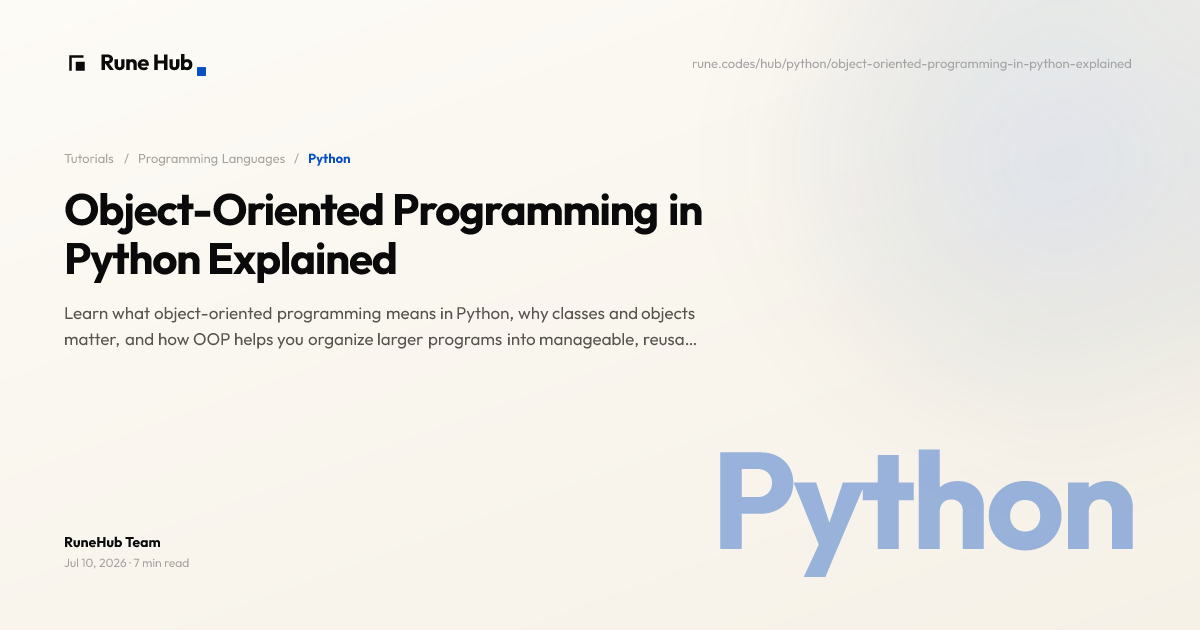 Python Object-Oriented Programming Explained | Rune Hub