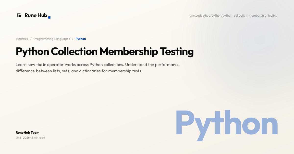 Python Membership Testing with in | Rune Hub