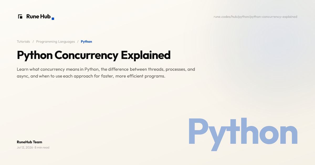 Python Concurrency Explained: Threads, Async & Processes | Rune Hub