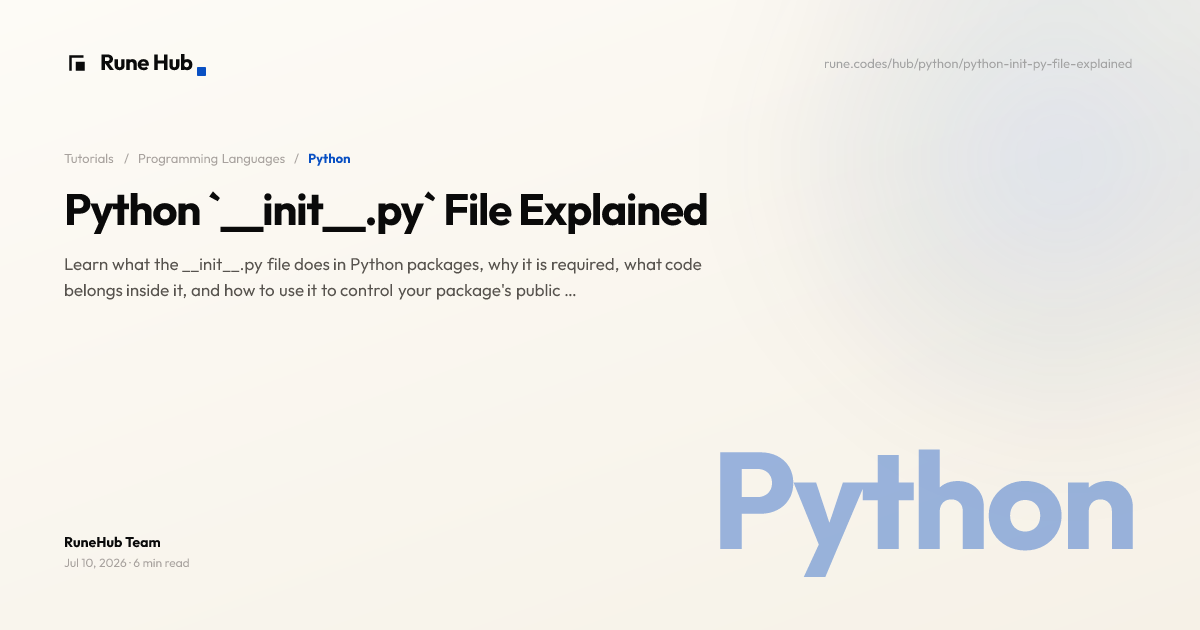 Python __init__.py File Explained: Purpose and Usage | Rune Hub