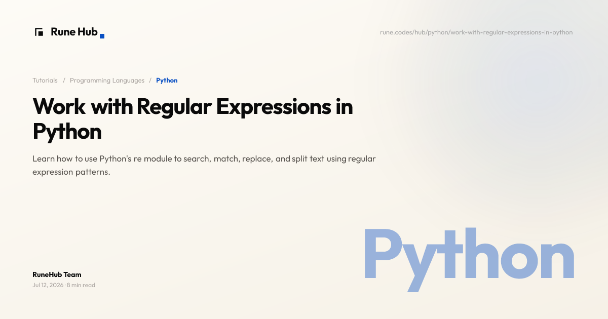 Python Regular Expressions: re Module Guide with Examples | Rune Hub
