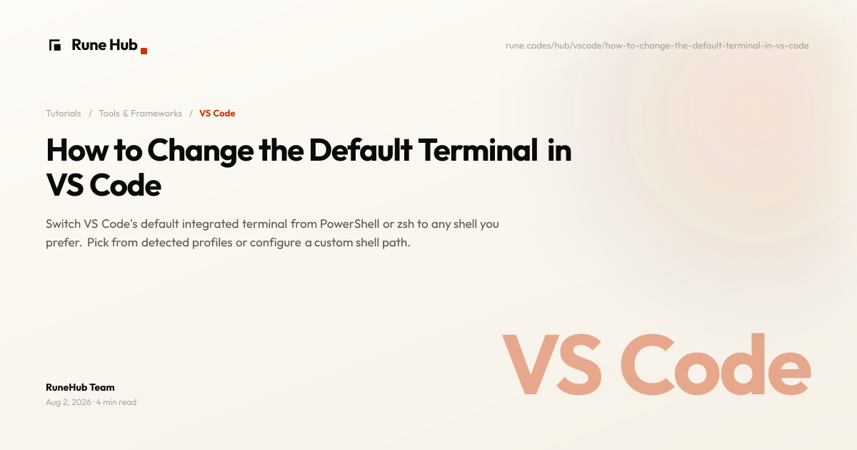 Change Default Terminal in VS Code | Select Default Profile | Rune Hub