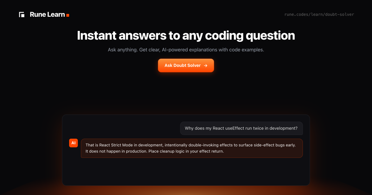 AI Doubt Solver - Step-by-Step Homework Help | Rune Learn