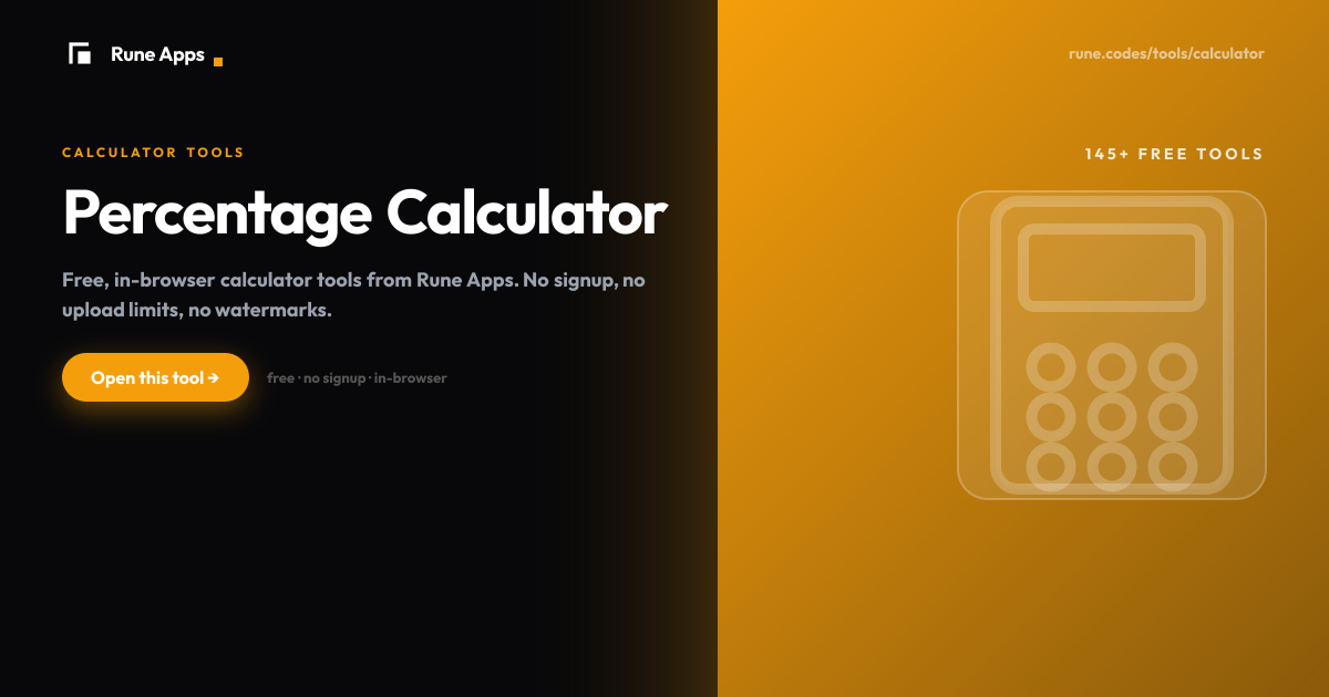 Percentage Calculator - Percent Change Online | Rune Apps