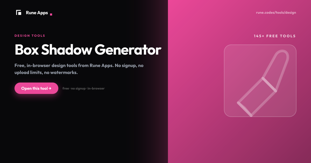 CSS Box Shadow Generator | Layers, Inset and Preview | Rune Apps