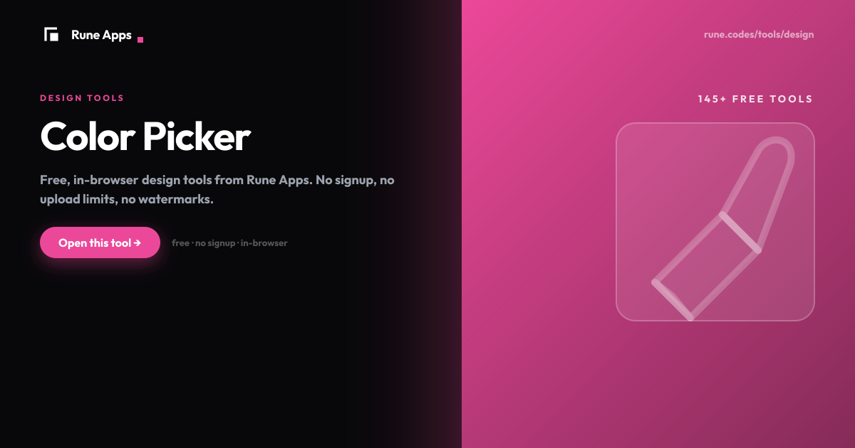 Color Picker Online | HEX, RGB, HSL From Image | Rune Apps