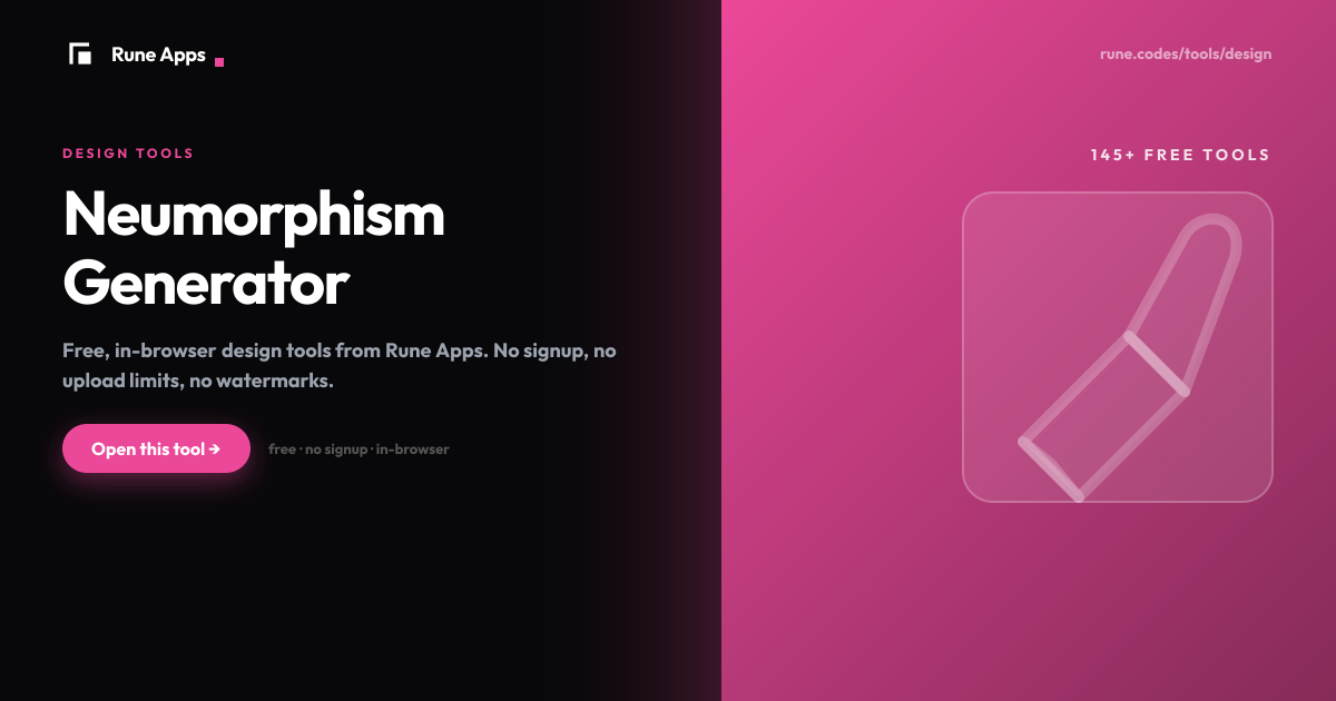Neumorphism CSS Generator | Soft UI Shadow Tool | Rune Apps