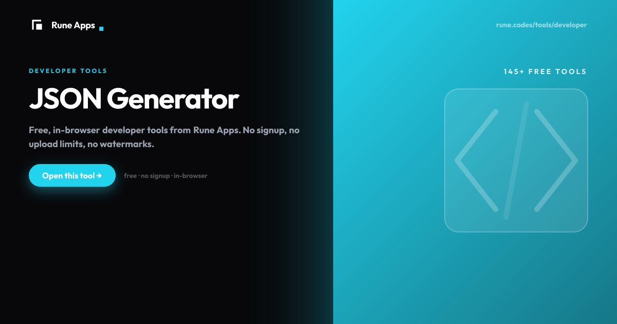 JSON Generator - Create Sample JSON Test Data Online | Rune Apps
