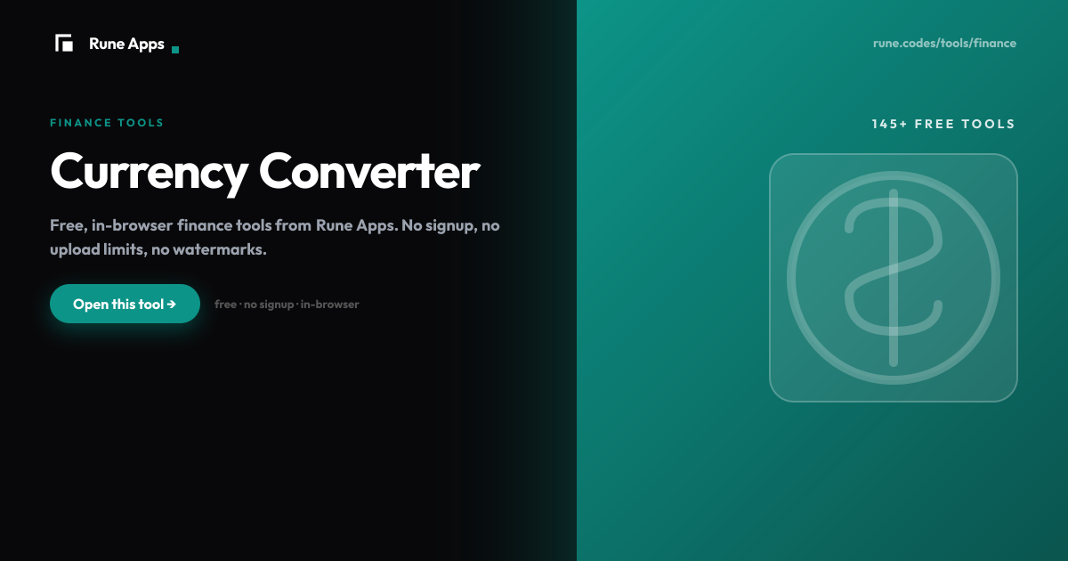 Currency Converter - Exchange Rate Calculator | Rune Apps