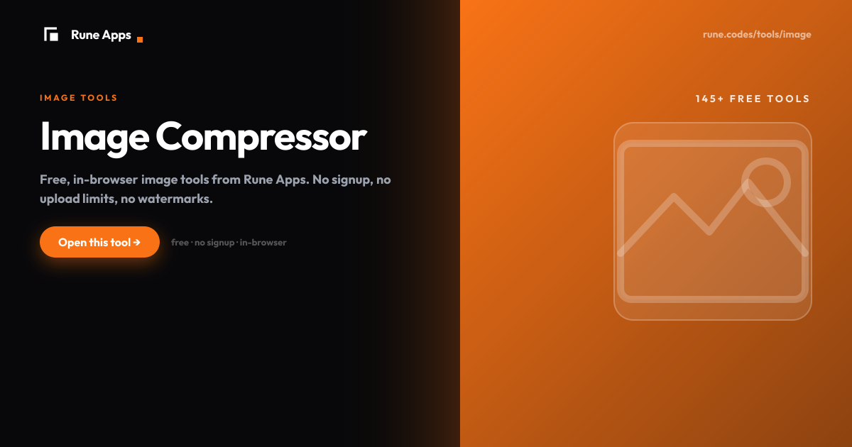 Image Compressor Online | Compress JPG, PNG, WebP | Rune Apps