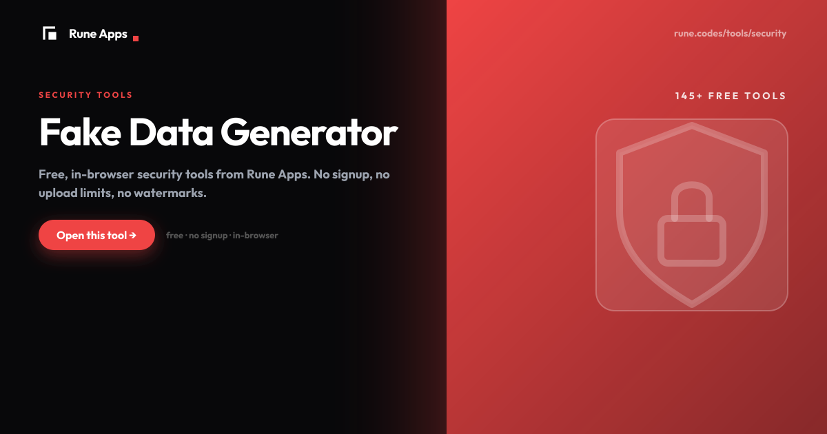 Fake Data Generator - Test Names Emails Phones | Rune Apps