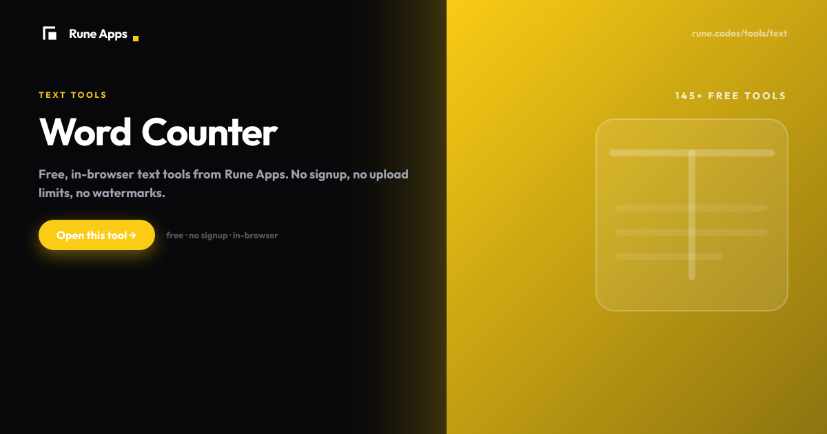Word Counter - Count Words, Characters, Sentences | Rune Apps